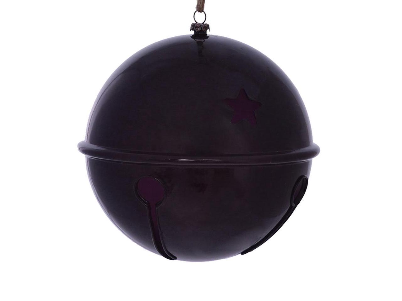 6" Plum Wood Grain Bell Orn 2/Bag