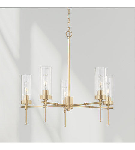 Austin Allen & Co 5 Light 28 inch Soft Gold Chandelier Ceiling Light, Austin Allen & Co CL355