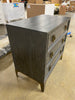 30'' Tall 3 - Drawer Bachelor's Chest in Dark Gray/ Brass