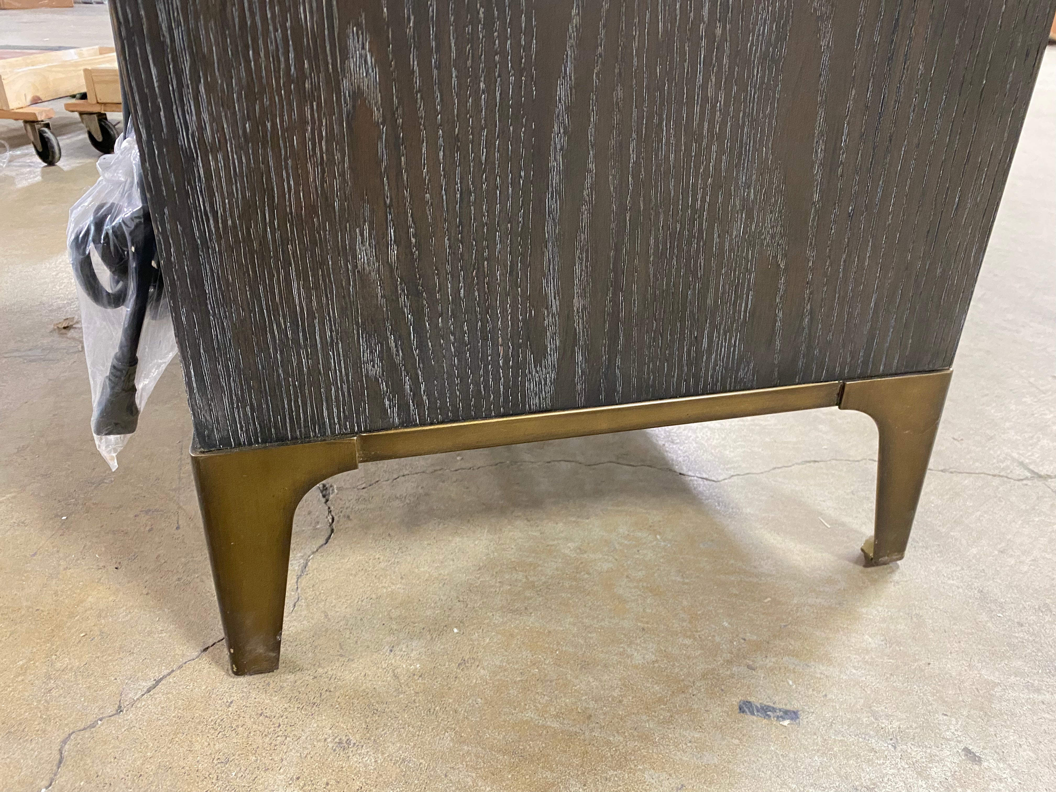 30'' Tall 3 - Drawer Bachelor's Chest in Dark Gray/ Brass
