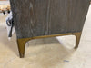 30'' Tall 3 - Drawer Bachelor's Chest in Dark Gray/ Brass