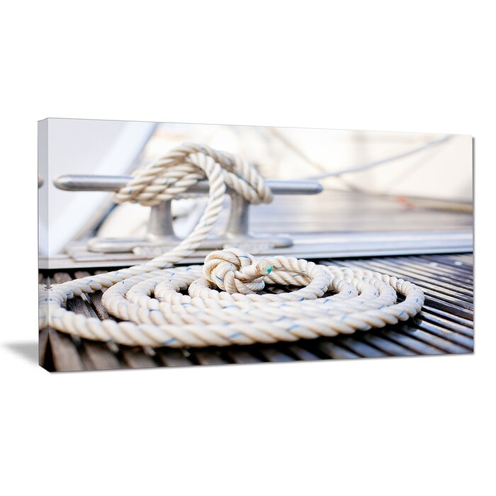 White Nautical Mooring Rope Photograph on Canvas (ATR108)