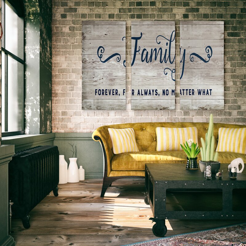 A Premium 'Family Forever For Always' Textual Art Multi-Piece Image on Canvas