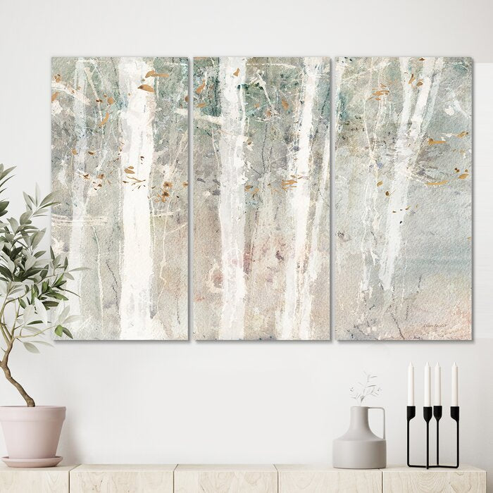 A Woodland Walk Into The Forest V - 3 Piece Wrapped Canvas Painting