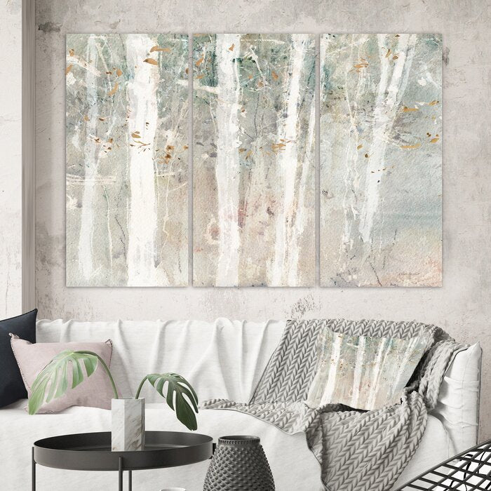 A Woodland Walk Into The Forest V - 3 Piece Wrapped Canvas Painting