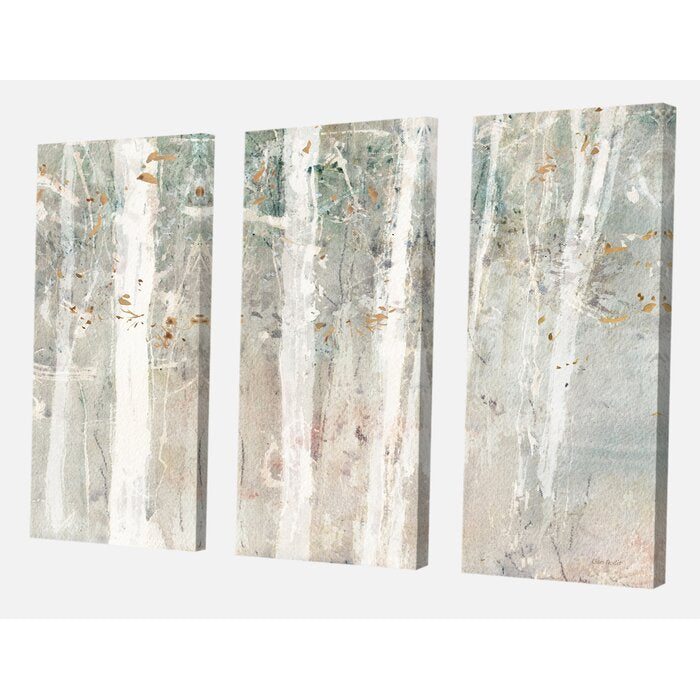 A Woodland Walk Into The Forest V - 3 Piece Wrapped Canvas Painting