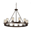 Aadhvik 12-Light Shaded Wagon Wheel Chandelier EJ537
