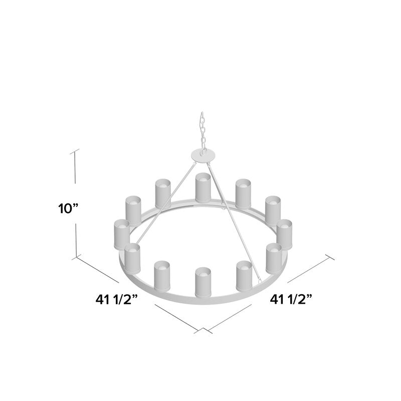 Aadhvik 12-Light Shaded Wagon Wheel Chandelier EJ537