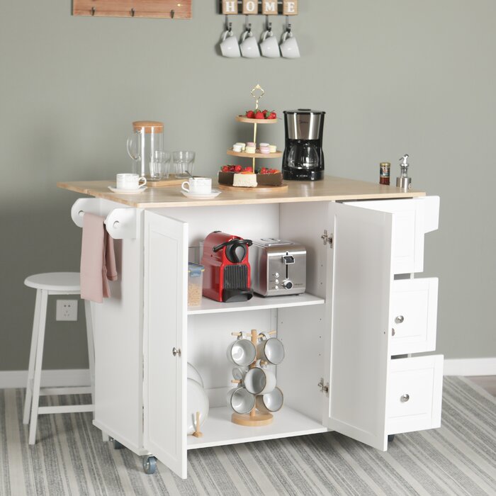 Aadrith 44'' Wide Rolling Kitchen Island