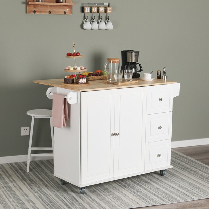 Aadrith 44'' Wide Rolling Kitchen Island