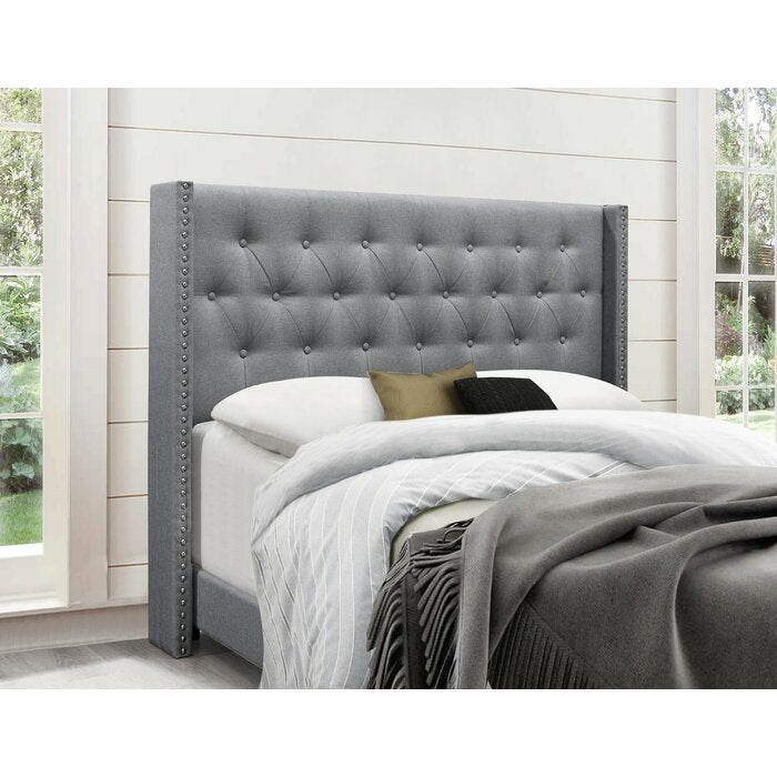 Aadvik Tufted Upholstered Low Profile Bed, Gray - King (#K5319)