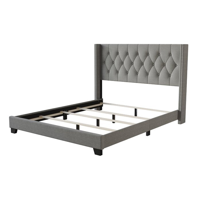 Queen Light Gray Aadvik Upholstered Bed