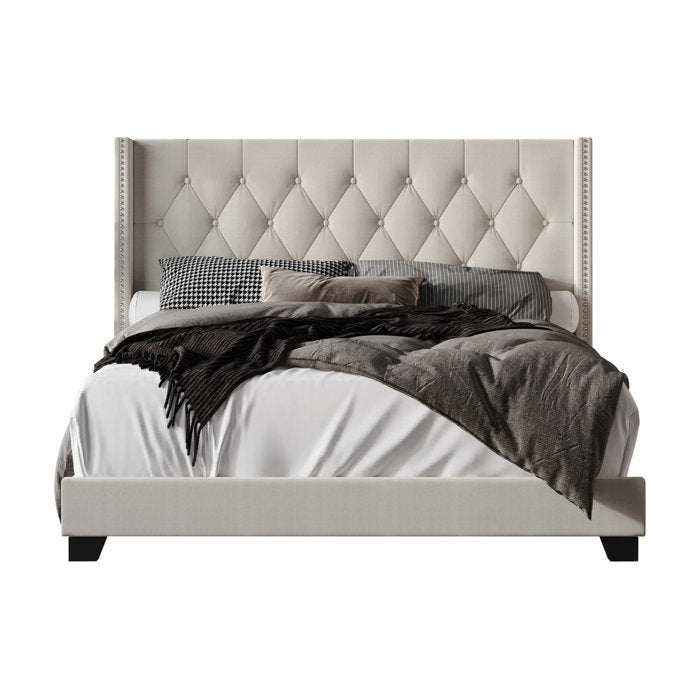 King Warm Gray Aadvik Upholstered Bed