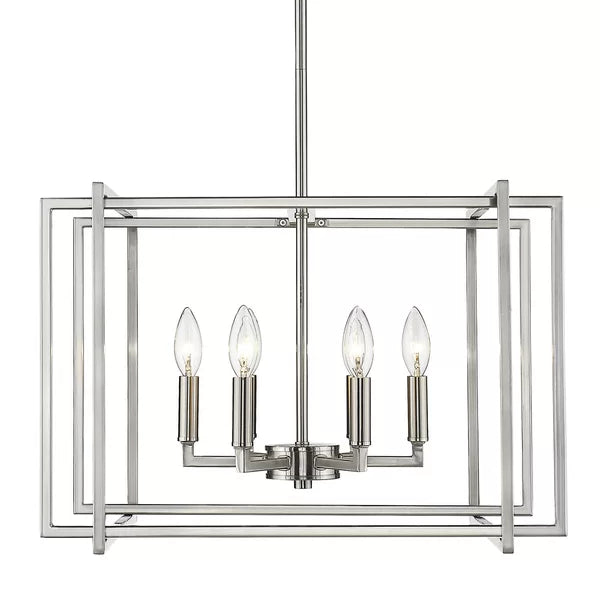 Aairah Chandelier, 6-Light, Pewter, 21"W