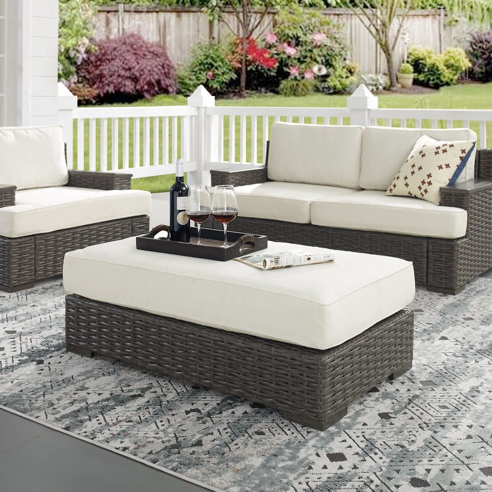 Aaliyah Outdoor Ottoman with Cushion K7644