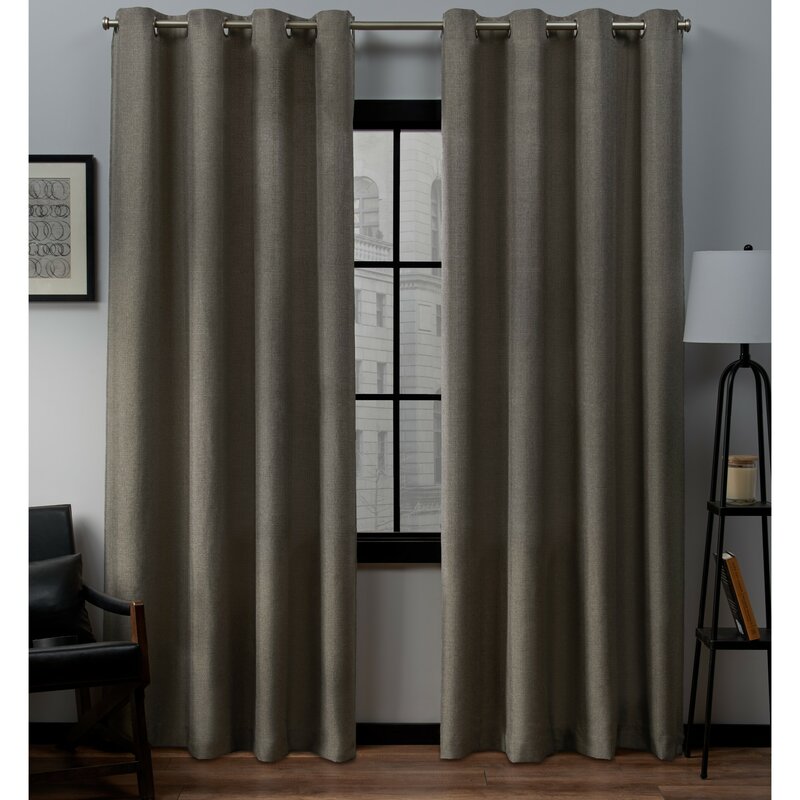 Aaliyah Solid Color Semi-Sheer Grommet Curtain Panel (Set of 2) ts434
