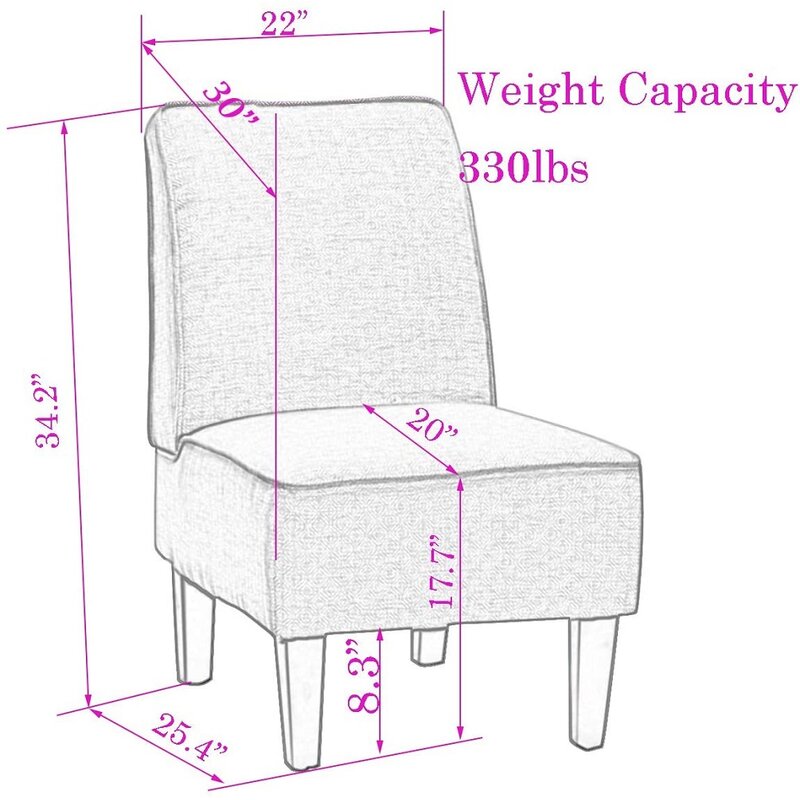 Aaliyaha 22" W Linen Slipper Chair EJ581
