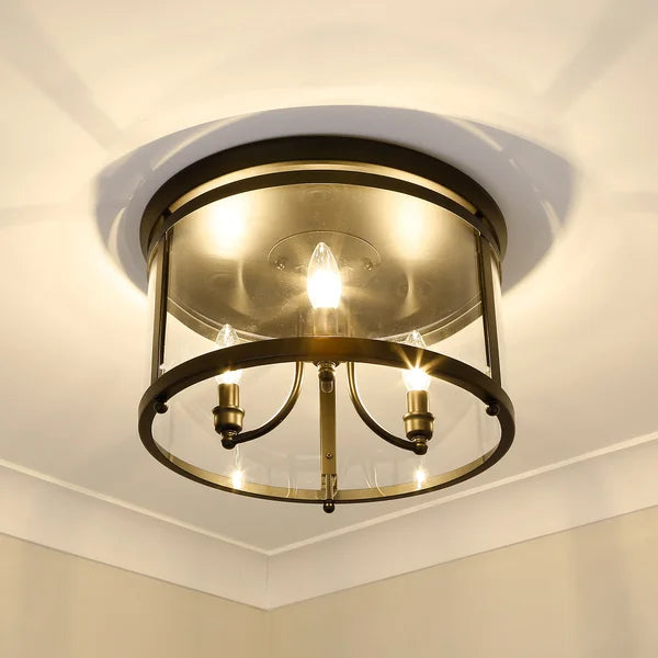 Aarav 3 - Light 14.75'' Lantern Drum Flush Mount