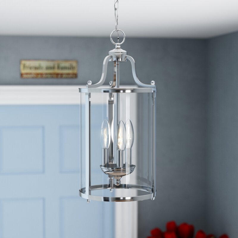 Aarav 3 - Light Lantern Cylinder Pendant Chrome  JB126