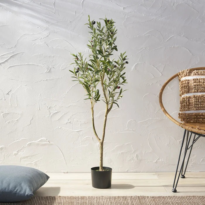 Aarav Artificial Olive Tree in Pot, 48" H x 19" W x 15" D
