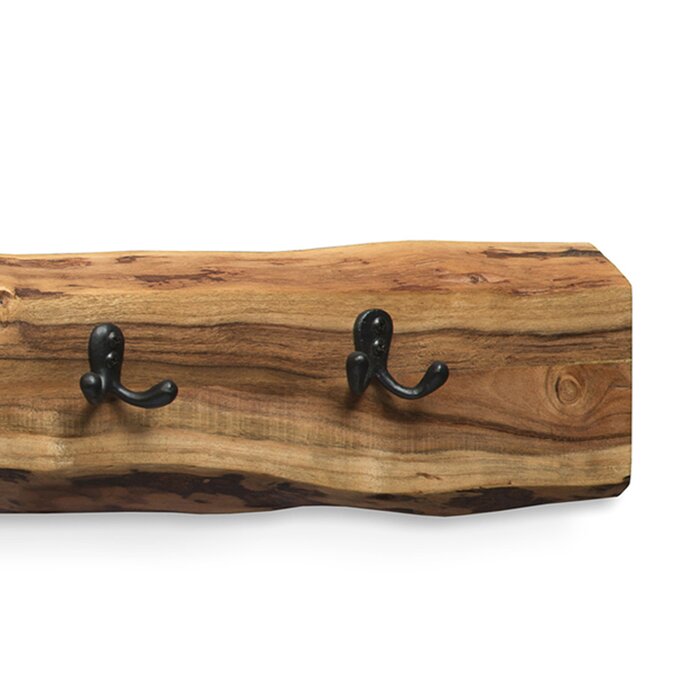 Aaravreddy 48'' Wide Solid Wood 12 - Hook Wall Mounted Coat Rack,
