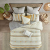 Aarush Gray/Yellow 100% Cotton 3 Piece Comforter Set full/queen