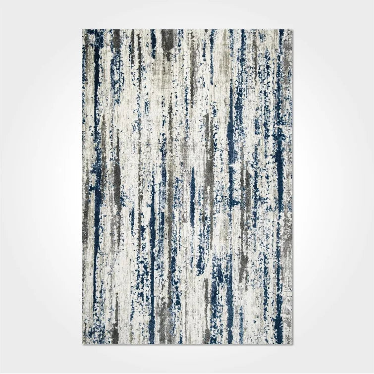 Aavo Oriental Indoor / Outdoor Area Rug in Navy Blue/Gray Runner