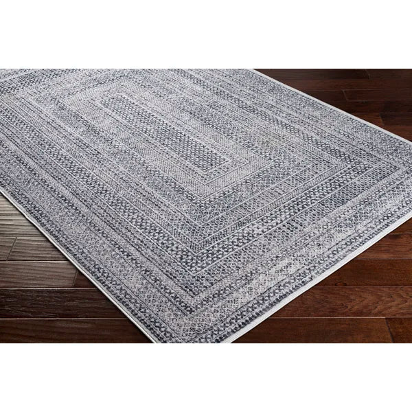 Aavyn Oriental Area Rug in Gray rectangle 6'10"x9'