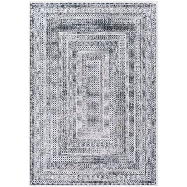 Aavyn Oriental Area Rug in Gray rectangle 6'10"x9'