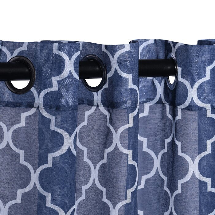 Abarca Geometric Sheer Grommet Curtain Panels (Set of 2) EE320