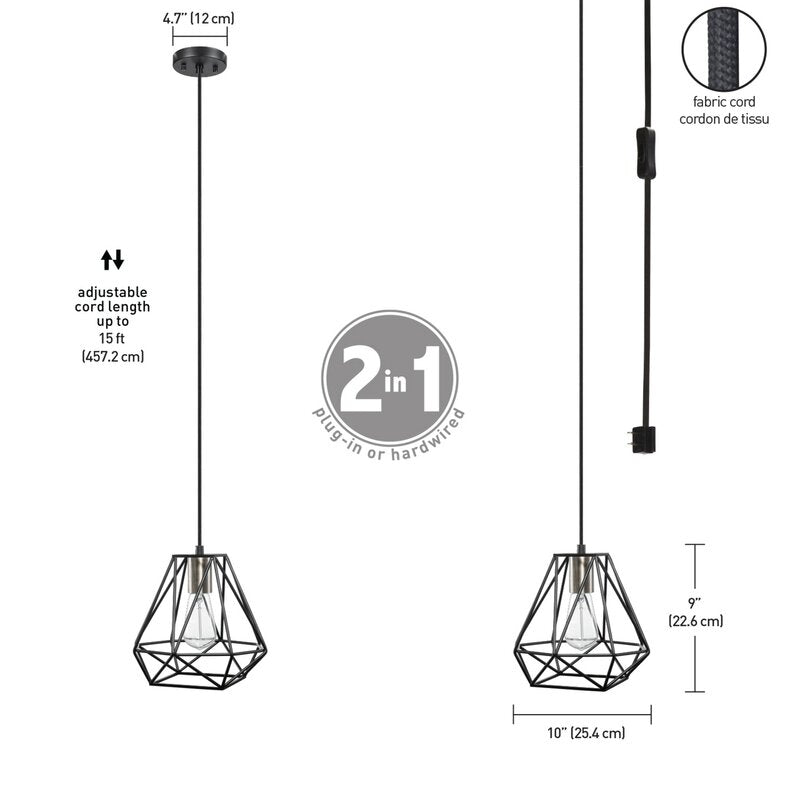 Abbeville 1 - Light Single Geometric Pendant TTR543