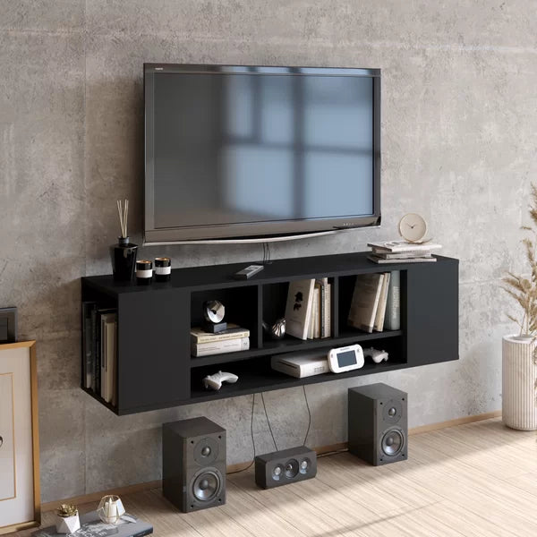 Black Abbie-James Floating TV Stand for TVs up to 70"