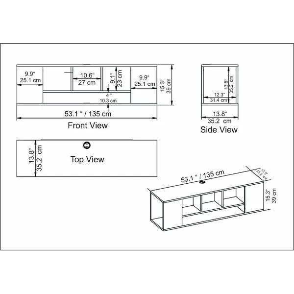 Black Abbie-James Floating TV Stand for TVs up to 70"