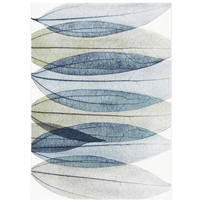 Abbie-Leigh Floral Area Rug in Ivory/Blue Rectangle