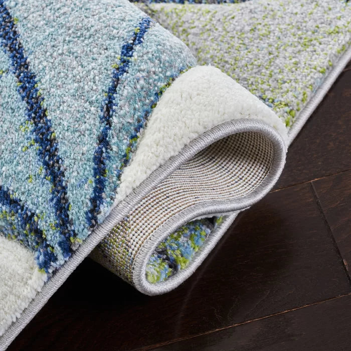 Abbie-Leigh Floral Area Rug in Ivory/Blue Rectangle