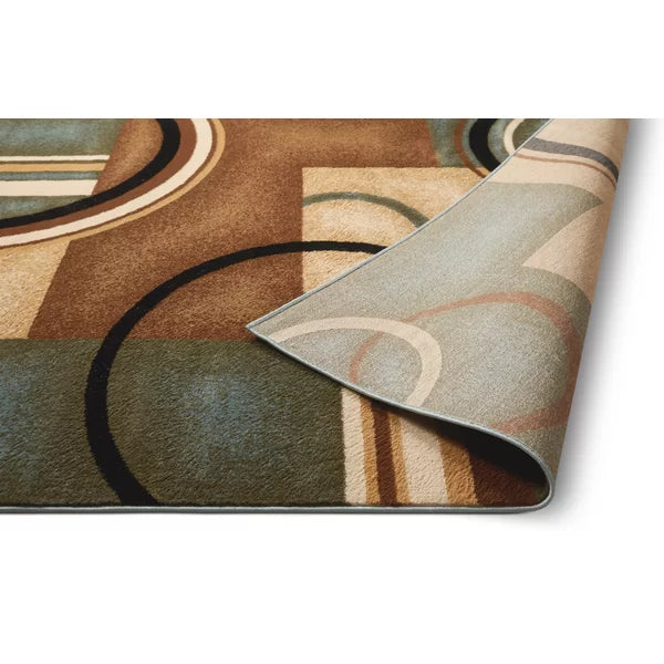 Abbie Abstract Area Rug in Light Blue rectangle 6'7"x9'6"