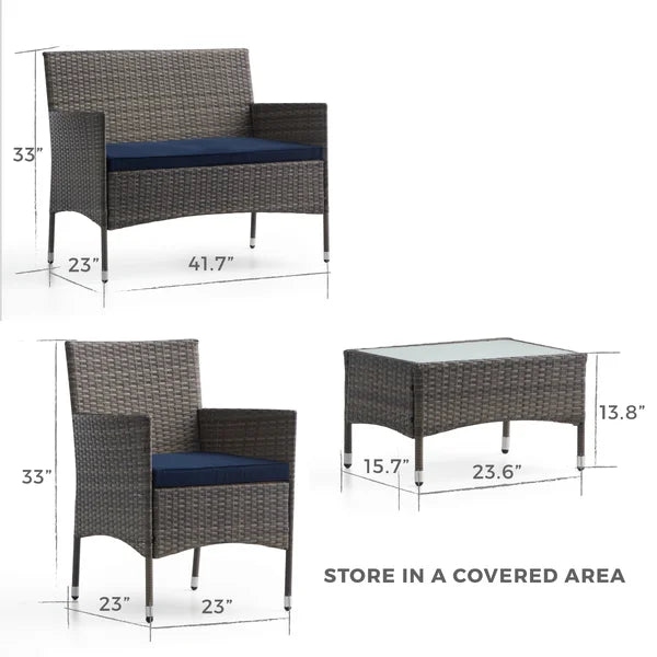 Abbondanzio 4 - Person Seating Group with Cushions