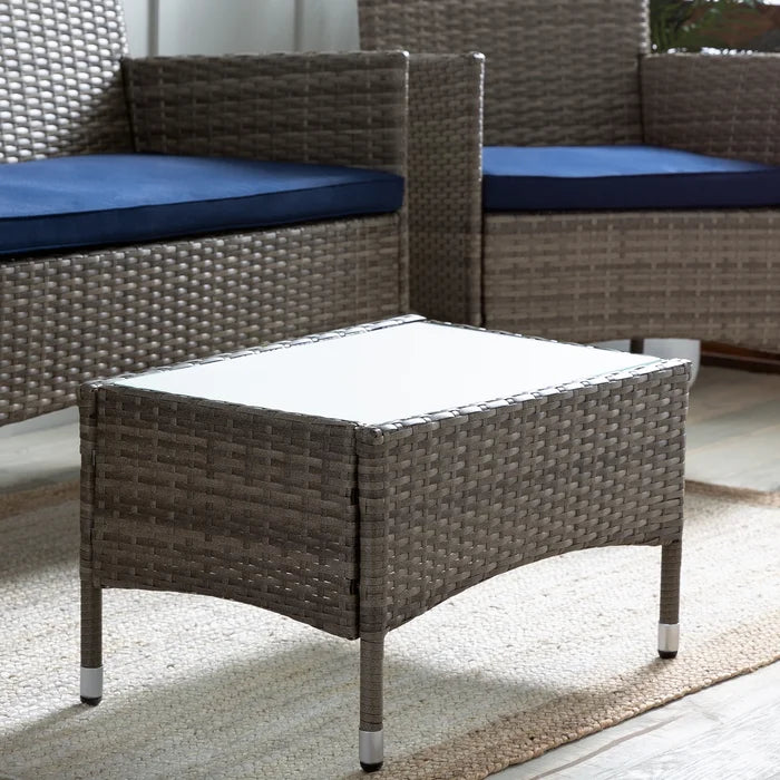 Abbondanzio Wicker/Rattan 4- Person Seating Group with Cushions, (Set of 4)