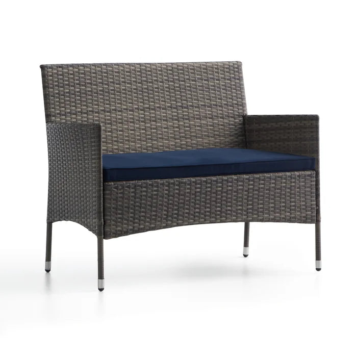 Abbondanzio Wicker/Rattan 4- Person Seating Group with Cushions, (Set of 4)