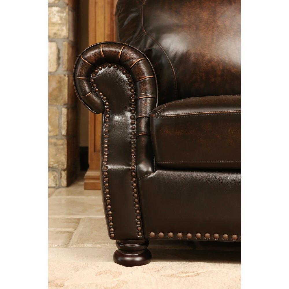 Abbyson Saticoy Hand Rubbed Leather Loveseat TTR430