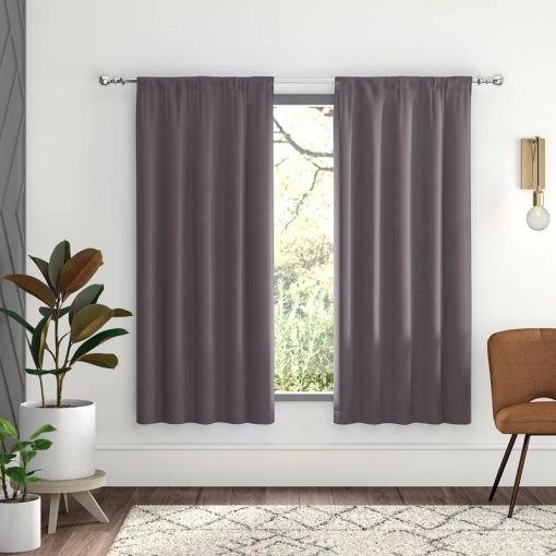Abdera Solid Room Darkening Rod Pocket 2 Curtain Panels ss608