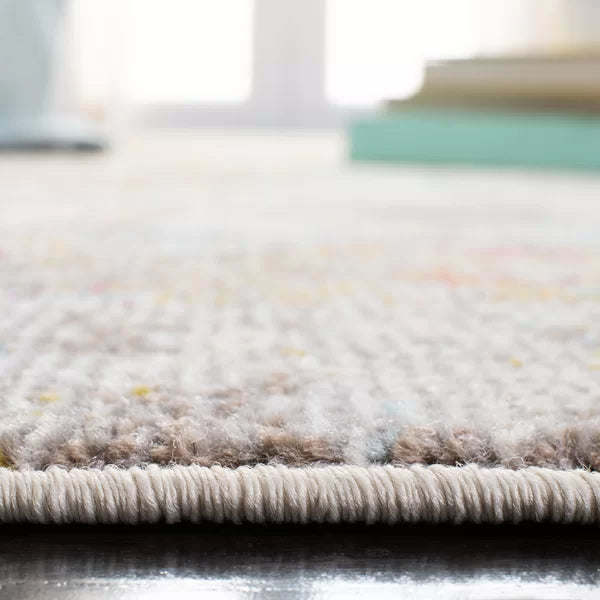 Abderus Area Rug in Gray And Gold rectangle 9'x12'