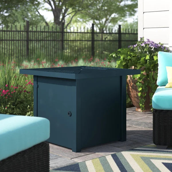 Abeale 25'' H x 30'' W Steel Propane Outdoor Fire Pit Table with Lid
