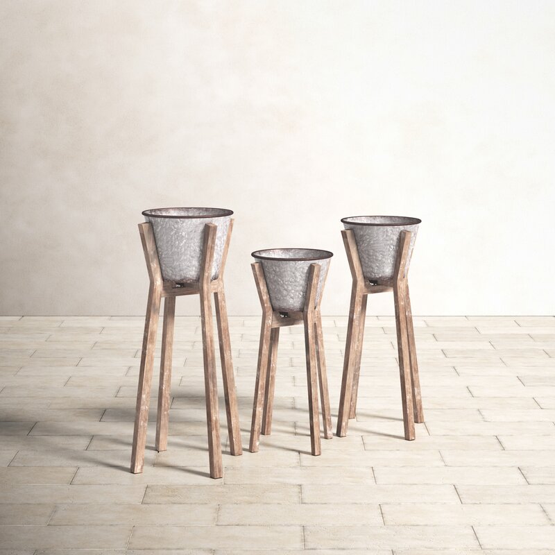 Aberdeen 3 - Piece Metal Pot Planter Set