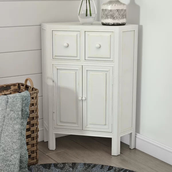 Abernathy 30'' Tall 2 - Door Corner Accent Cabinet