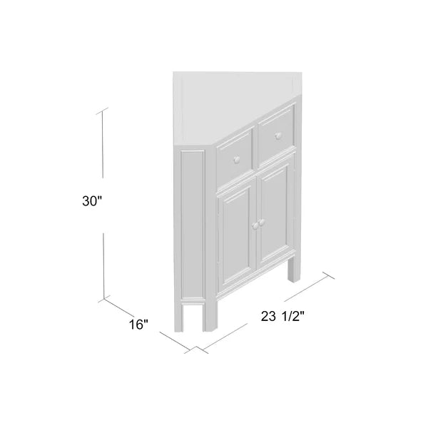 Abernathy 30'' Tall 2 - Door Corner Accent Cabinet