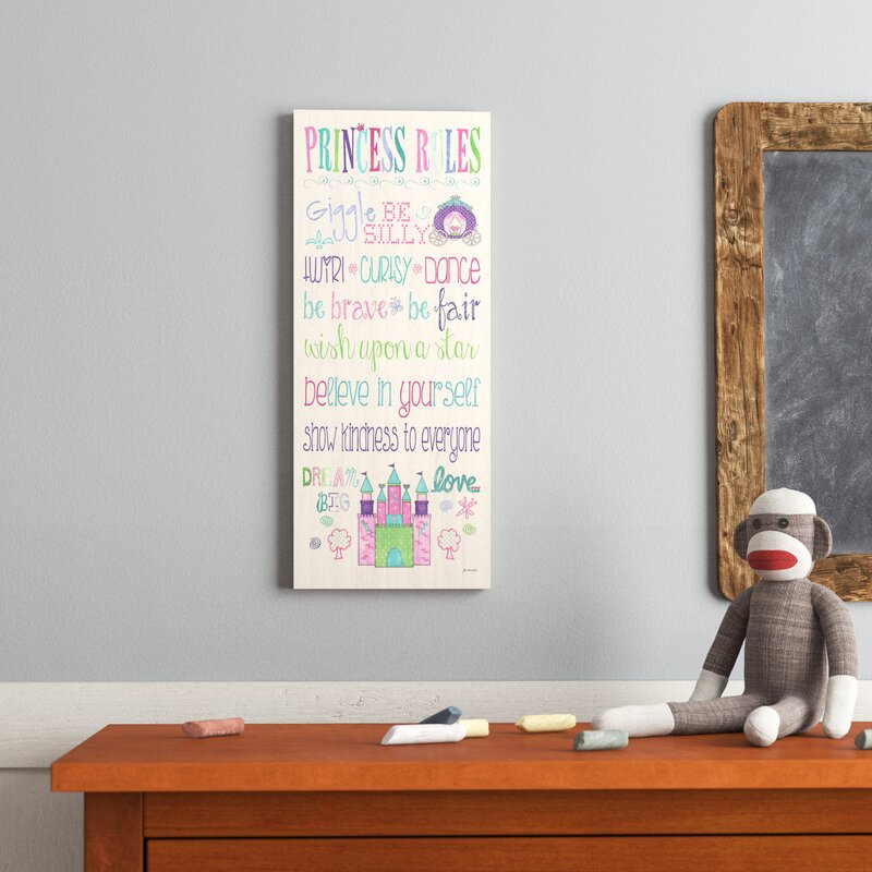 Abernathy Princess Rules with Castle Typography Wall Plaque B7-Cr8043