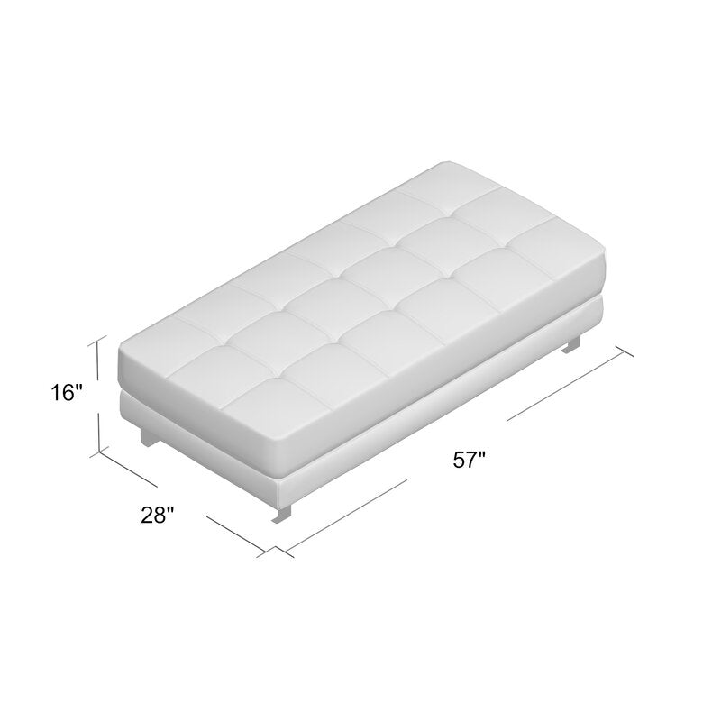 Abhinaya 57'' Wide Faux Leather Tufted Rectangle Cocktail Ottoman KB1285-A5-B2-P1