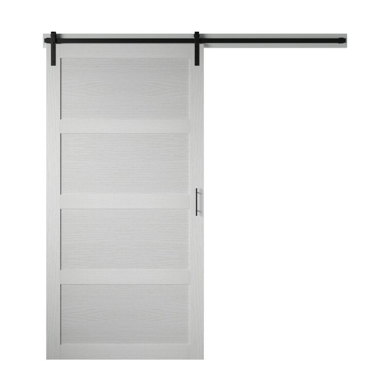Abhishek Paneled 42” Wood Barn Door with Installation Hardware Kit