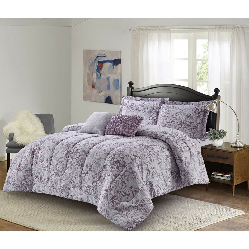 Abingdon Reversible  Floral 5 Piece Comforter Set RA135